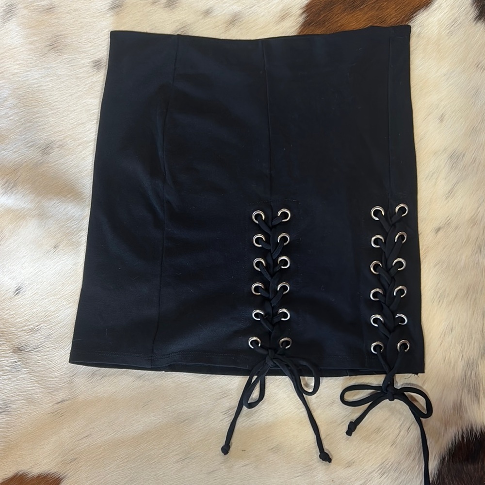 Windsor Lace Up Mini Skirt